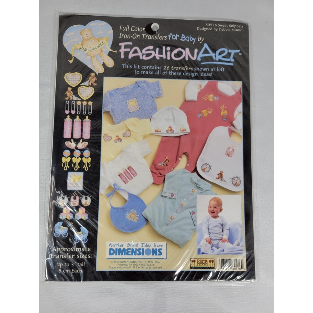 VTG‎ Dimensions 26 iron on transfers baby 80576 Sweet Snippets 1999 New